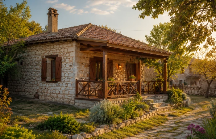 VillaPiri köy ve rustik taş ev modeli