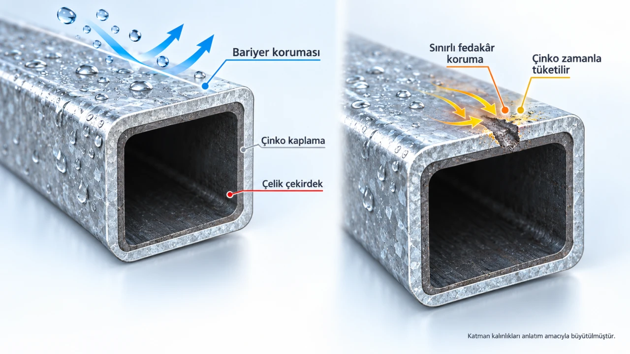 Galvanizli çelikte çinko kaplamanın koruma mekanizması